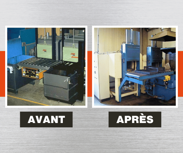 avant / après rétrofit d'un four industriel électrique